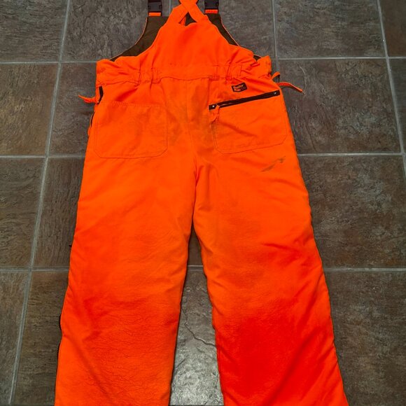 Mount' N Prairie Men's L Blaze Orange Insulated Hunting/Work/Hiking Bib Overalls - Picture 7 of 9